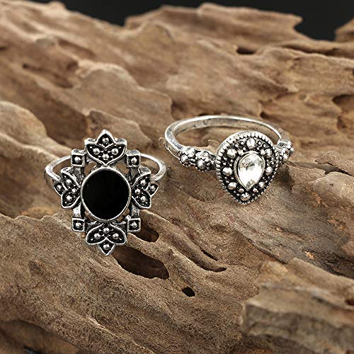 16 PC 2021 Fashion Rings for Women Girls, Personalized Premium Mom Loves You Forever Rings, Diamond Silver Exquisite Wedding Ring Jewelry Gifts Rhinestone Dazzling Ring Gift Size 5-11 (ZT, One Size)
