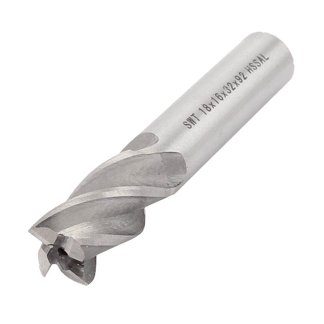sourcingmap 16mmx18mmx32mmx92mm Machining Cutting Tool Helical Groove 4 Flute Straight Shank Milling Cutter End Mill