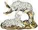 7-Inch Medium Polyresin White Tiger Couple Resting Figurine