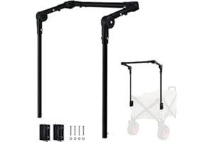 VOONKE Folding Wagon Push Handle, Adjustable Width Stroller Wagon Handle, Universal Detachable Push Pull Wagon Handle for Most Sized Square/Round Metal Frame Wagon Handle Attachment (Excluding Wagon)