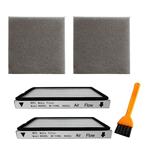 VideoPUP 2pcs HEPA Media Filter HEPA Exhaust Vacuum Cleaner Filters with Foam Filters Fit for Kenmore EF-1 Compares to Model 86889, MC-V199H, 40324 + 1 Brush as a Gift - Thumbnail 7