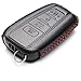 Vitodeco Genuine Leather Smart Key Fob Case Cover Protector - Compatible with Toyota Prius Prime (2017 - 2021 Models) - 4 Buttons with A/C, Black/Red