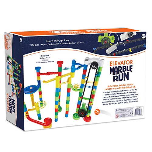 Marble Run 110 Piece Building Set with 82 Track Pieces, 15 Marbles and