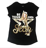 JoJo Siwa Be Your Own Star Black and Gold Fashion T-Shirt (Large 10/12)