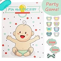 bliss & co."Pin the Pacifier", Baby Shower Party Games, Gender Reveal Stickers Included, 21 x 28 Poster, 24 Stickers