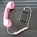 WinnerEco 3.5 MM Retro Radiation Proof Phone Handset Socket Cell Phone Receiver for iPhone Samsung Android smartphones (Pink)