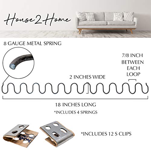 House2Home 18" Couch Spring Repair Kit to Fix Sofa Support for Sagging