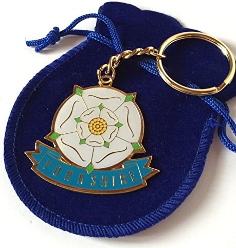 Yorkshire Rose Enamel Keyring with Gift Pouch