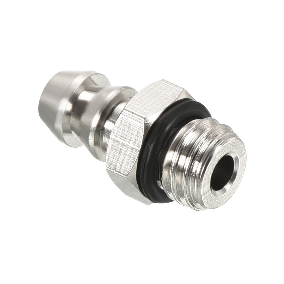 PATIKIL Hose Barb Fitting Straight 5mm Barbed M6x1 Male Thread Electroplated Copper Mini Pipe Connector, Silver