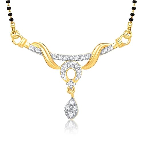 VK Jewels Dwisha Gold and Rhodium Plated Alloy Mangalsutra for Women made with Cubic Zirconia - MP1210G [VKMP1210G]