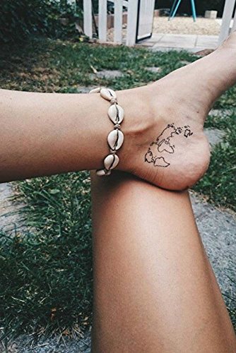 POTESSA Natural Cowrie Beads Shell Anklet Bracelet Handmade Beach Foot Jewelry Hawaiian Jamaican Style Adjustable for Women Unisex