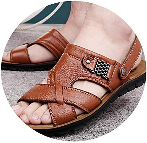 Ink White Summer Beach Shoes Men's Casual Non-Slip Sandals Leather Sandals