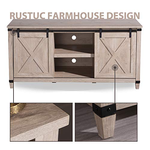 image for Sekey Home Sliding Barn Door TV Stand | Entertainment Center | TV Cons