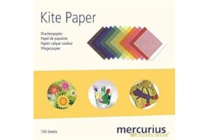 ART MAKES SENSE Mercurius Kite Paper 6"x6" Transparent Paper for Art Decorations at Home or School - 100 Colored Paper Sheets Block for Vibrant Origami, DIY Projects and Kids Crafts (11 Assorted Standard Colors)