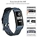 hooroor Woven Fabric Breathable Replacement Bands Compatible for Fitbit Charge 3 and Charge 3 SE Fitness Activity Tracker, Soft Accessory Sports Band Wristbands Strap Women Men (Denim Blue, Large)