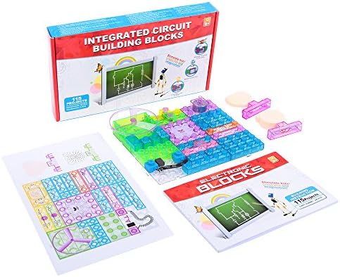 Mallya Integrated Circuit building blocks Kit (34pcs), 115 Different Projects in 1 With Lighted Bricks