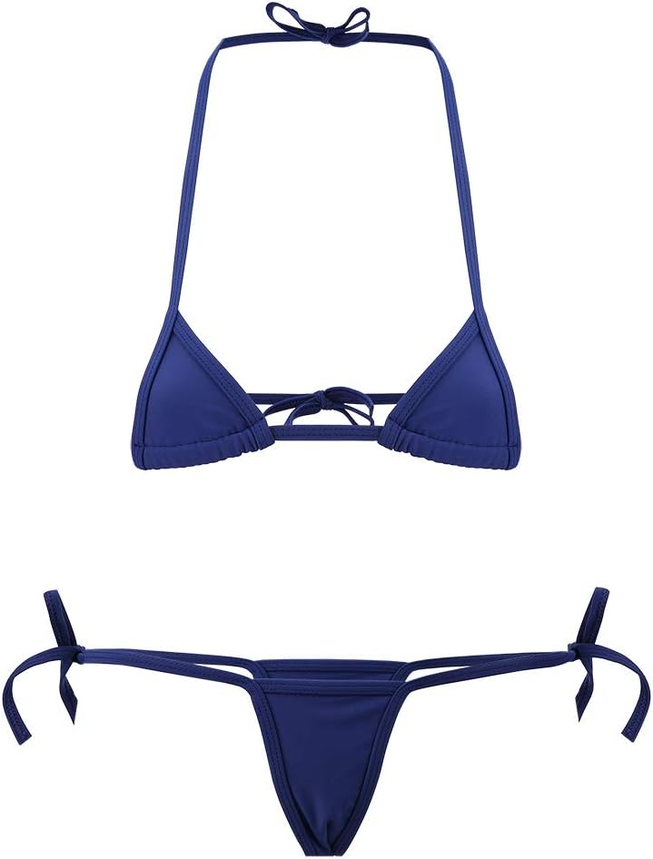 Cute Sexy Anime Lingerie Bra and Panty Set Lolita Cosplay Micro Underwear Suit Kawaii for Women(Blue-1)