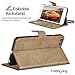 CORNMI Design for i5 Case, Premium Vintage Flip Wallet Leather Magnetic Closure Cover Skin for i5S with Card Slots, Cash Compartment and Wrist Strap(Light Brown)