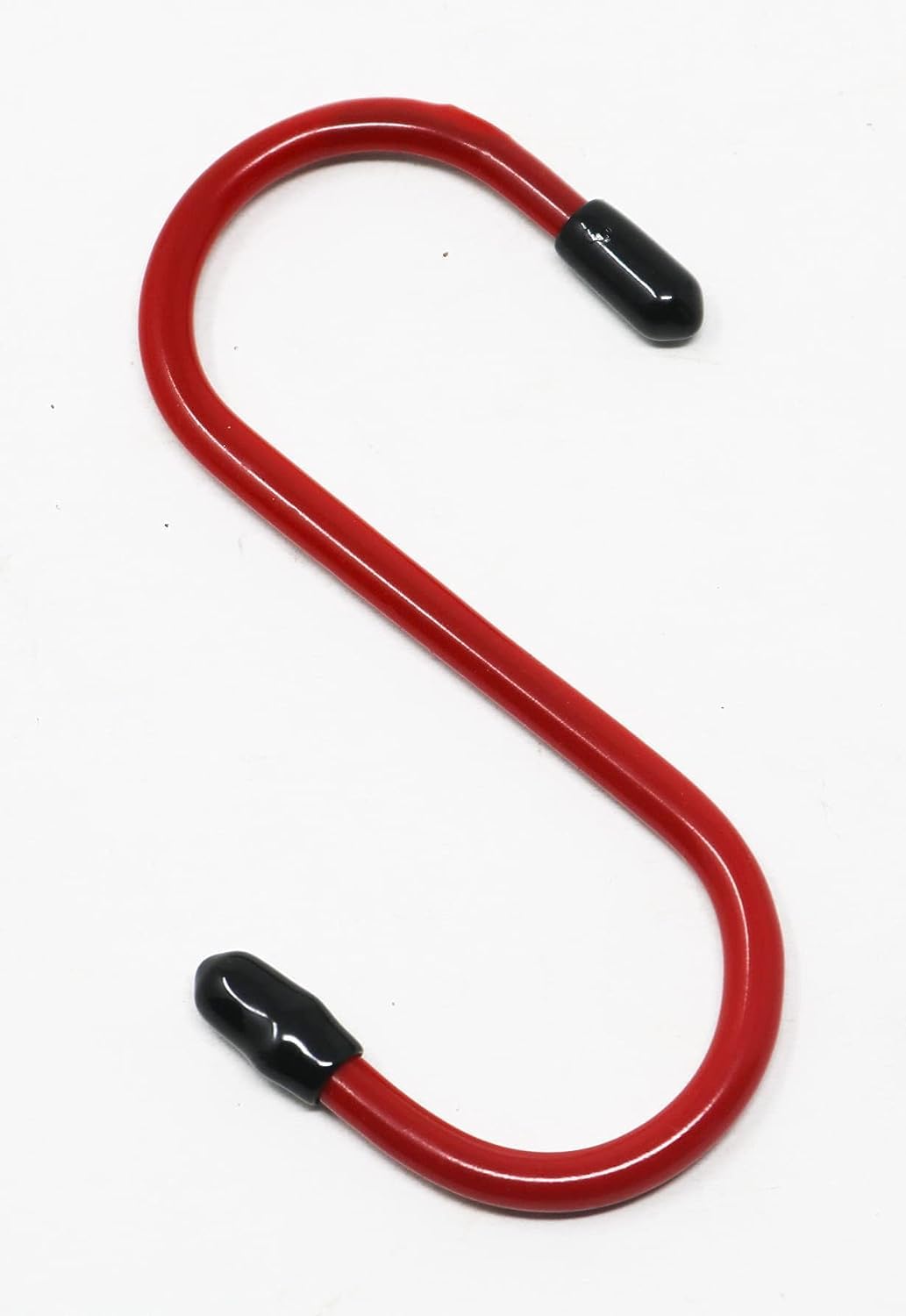 fiXte Plasic Coated S Hooks Rubber Ends Storage Kitchen Garage Shed Stall 100mm Red (5)