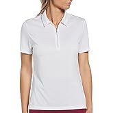 Callaway Womens Quarter Zip Short Sleeve Heather Golf Polo Shirt