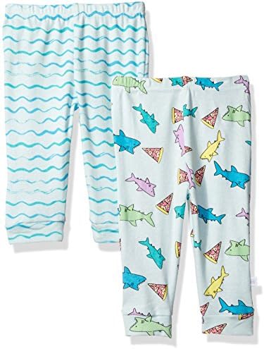 Rosie Pope Baby Newborn 2 Pack Pants (More Options Available), Sharks/Waves, 6-9 Months