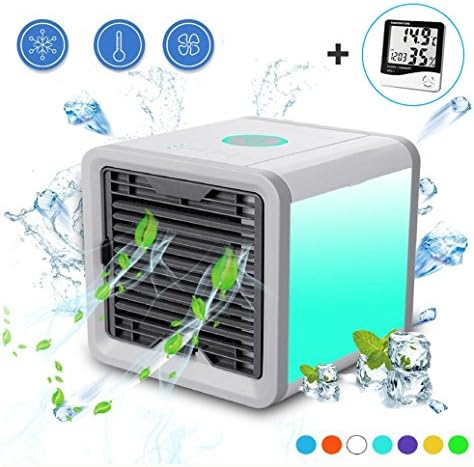 Georsh9 Personal Space Air Conditioner Humidifier and Air Purifier - Portable Space Cooler for 45 Square Feet with 3 Speeds - Fast to cool and clean air for Desk Office and Camping As Seen On TV