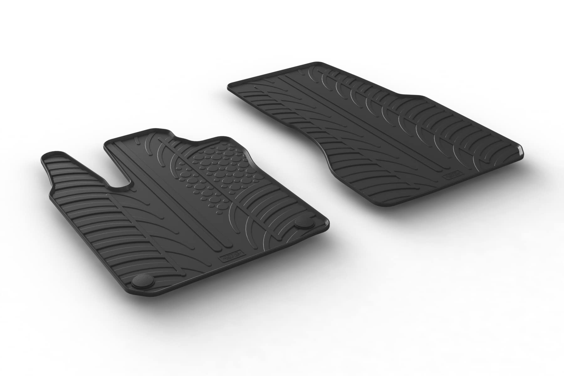 Gledring Rubber Mat Set Compatible with Smart ForTwo 453 2014- (T Profile 2-Piece + Mounting Clips)