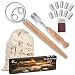 Bread Lame and Danish Whisk Set - Premium Gift Stainless Steel Bread Scoring Tool with Leather Protective Cover 10 Replaceable Razor Blades Danish Dough Hook and Linen Bag for Artisan Homemade Bread