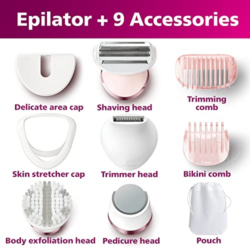 PHILIPS Epilator Series 8000 5 in 1 Shaver for Women, Trimmer, Pedicure