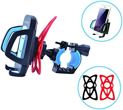 Bike Mount Phone Holder Cradle Leeioo Motorcycle Cellphone Mount Fit for All 3.5"-7" iOS/Android Smartphones (Blue+black)