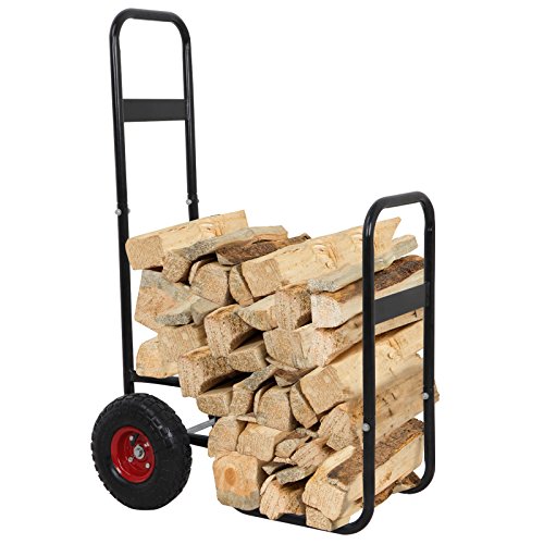 (GG) Firewood Carrier Wood Mover Log Hauler Fire Rack Caddy Cart Dolly Rolling - Thumbnail 2