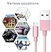 AOKER 3pcs 3ft 6ft 10ft Nylon Braided High Speed 2.0 USB to Micro USB Charging Cord Fast Charger Cable for Samsung Galaxy S7/S6/S5/Edge,Note 5/4/3,HTC,LG,Nexus and More (Pink 3pack 3ft/6ft/10ft)
