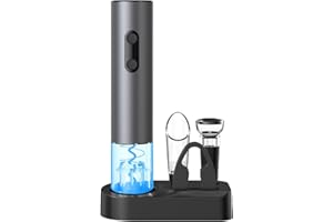 Foyucool Electric Wine Bottle Opener Set, 5-in-1 Battery Powered Automatic Wine Corkscrew Opener with Aerator Pourer Vacuum S