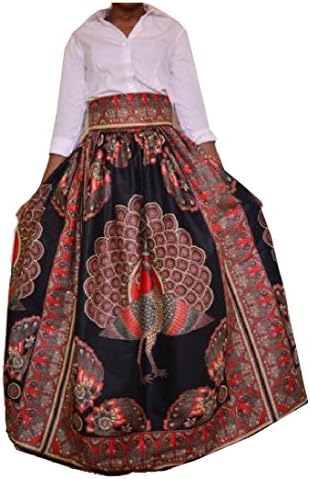 RSunshine Women Totem Dashiki With Belt Hem Fitted African Maxi Skirt AS1 3XL