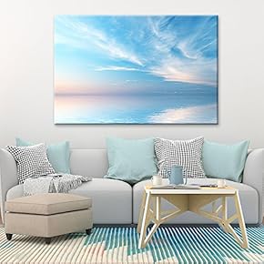 Canvas Wall Art - Peaceful Seascape at Sunset - Giclee Print Gallery Wrap Modern Home Art Ready to Hang - 12x18 inches