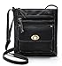 Womens Leather Cross body Shoulder Bag Organizer Purse with Turn-lock