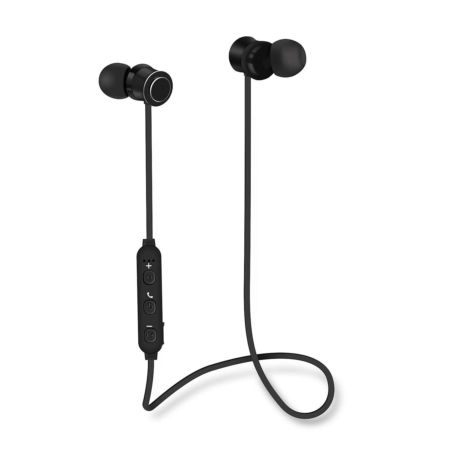 groov e Metal Buds - Wireless Earphones with Remote & Mic - Bluetooth Connectivity - Neckband Headphones with Ergonomic Design - USB Charging - 4hrs Audio Playback - Black