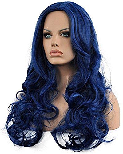 blue wig curly