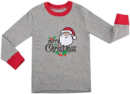 PHOEBE CAT Boys Girls Christmas Pajamas 100% Cotton Toddler Clothes Kids Sleepwear Santa Pjs Sets