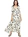 Milumia Women's Button Up Split Floral Print Flowy Party Maxi Dress White and Green Large