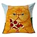 Outgeek Christmas Pillow Case 4 Pack 18 inch Cute Cartoon Cat Decorative Pillow Covers Christmas Decorations for Sofa Bed Throw Pillow (Cartoon cat)