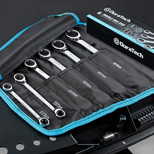 DURATECH Double Box End Ratcheting Wrench Set, Metric, 6Piece, 819mm