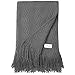 LANGRIA Throw Blanket Soft Decorative Knitted Blanket with Tassels Attractive Wavy Pattern Warm and Lightweight for Sofa Coach Bed at Home and Outdoor Machine Washable Eco-Friendly (50x60-Inch, Gray)