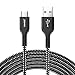 JYDMIX 3ft/0.9m 3 Pack USB A to USB C Nylon Braided Charging Cable USB Type C Sync Cable Compatible with Samsung Galaxy S10/ S9/ S8/ Plus Note 9 etc.(Black)