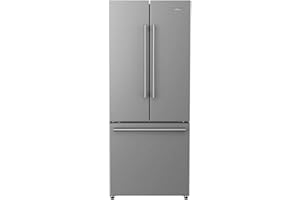 Galanz GLR16FS2K16 3 French Door Refrigerator with Bottom Freezer & Installed Ice Maker, 16 cu ft, Stainless Steel