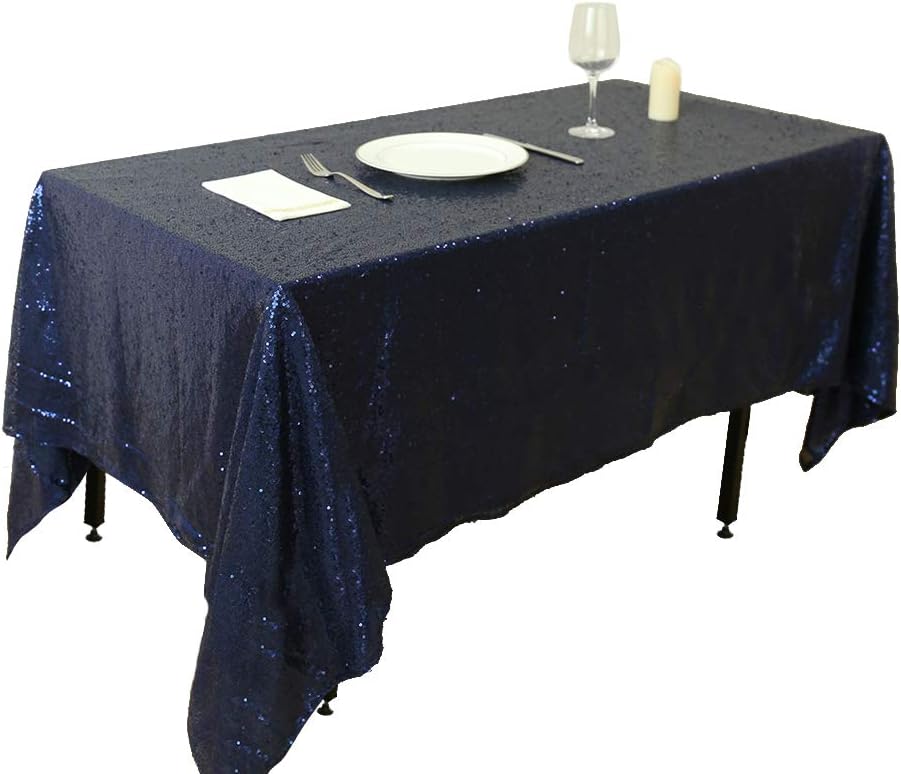 Best navy sequin table cloth