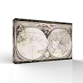 Canvas Wall Art World Maps Pictures Home Wall Decorations for Bedroom Living Room Paintings Canvas Prints Framed - 12x18 inches