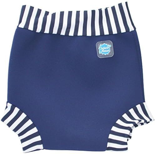 Happy Nappy Baby and Toddler Swim Diaper, Navy White Stripe, X Large 12-24 Month by Happy Nappy