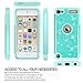 LeYi for iPod Touch 7 Case, iPod Touch 6 Case, iPod Touch 5 Case with Tempered Glass Screen Protector [2 Pack] for Girls Women,Glitter Heavy Duty Phone CaseTP Mint