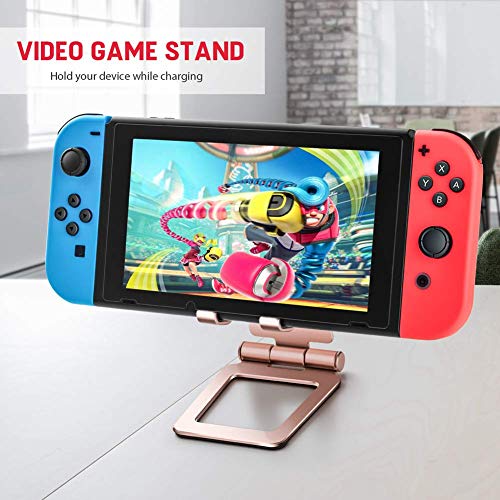 Cell Phone Stand, Compatible with iPhone Stand, Nintendo Switch Stand, Adjustable Phone Stand for Desk, Smartphone Holder for Desk (Pink) - Thumbnail 5